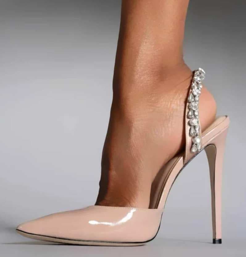 Nude Crystal Sling-back